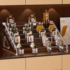 香水展示架护肤化妆品香薰多层阶梯置物柜梳妆台桌面亚克力收纳盒
