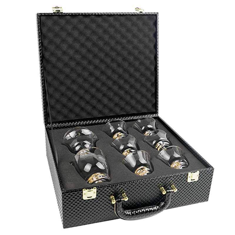 Juego de té de vidrio retro, juego de té, taza de té de kung fu de oficina en casa, hermoso y atmosférico, juego de caja de regalo de alta gama