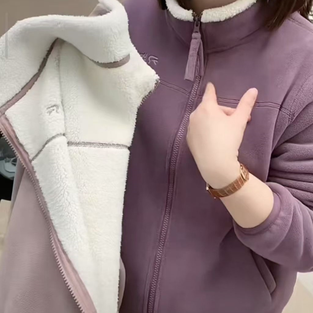 Whitening, Age-Reducing, Warm Jacket, New Autumn and Winter Products, Velvet and Thickened Stand-Up Collar, Windproof Small Cotton Jacket for Women