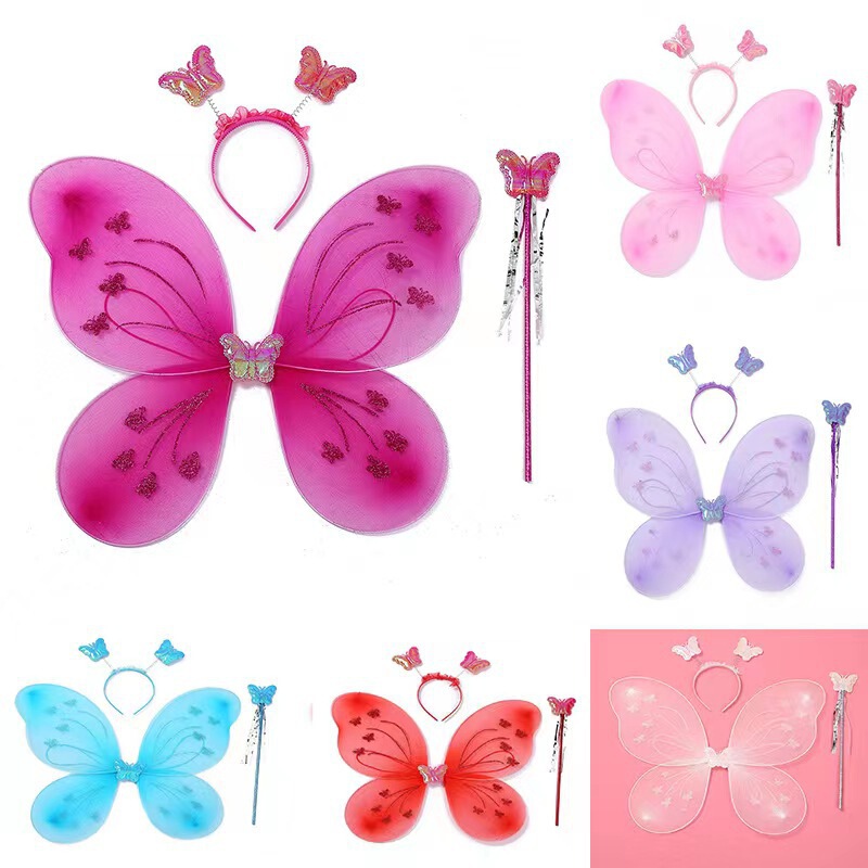 New Internet red butterfly wings suit children's birthday party photo decoration props stall toy wings wholesale