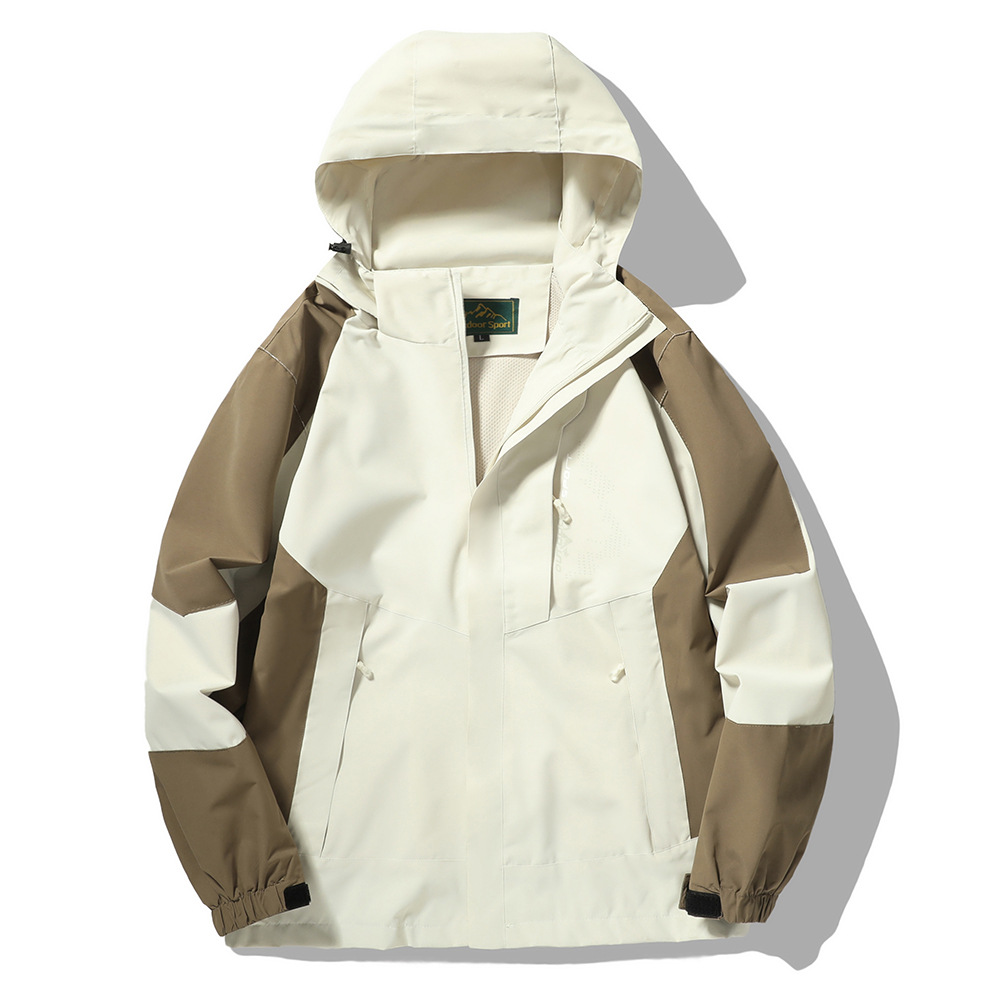 Fréijoer/Hierscht 2024 Faarfblockéiert Stormtrooper Dënn Wanddicht Eenzelschichtjackete fir Koppelen, Gréisst Grouss_voghion.com