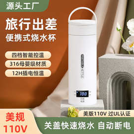 跨境专供110V美规 英规 欧规现货便携式电热水杯小型电热杯烧水壶