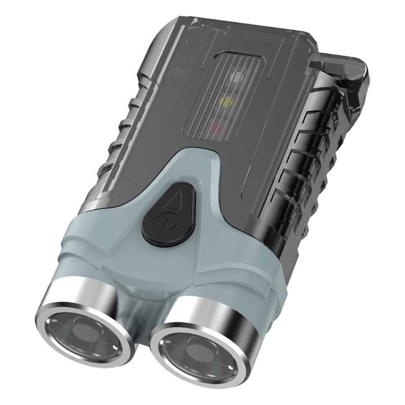 Transfronteriza al aire libre mini linterna pequeña de doble cabeza multifunción llavero luz recargable fuerte luz de trabajo