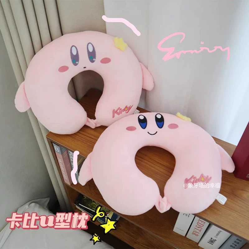  cartoon neck pillow with hood for sleep for traveling, airplane, hat, with neck protection
