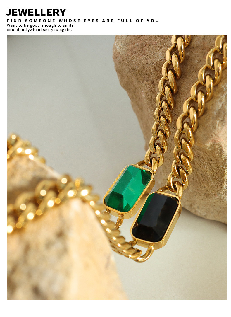 Women'S Gender PVD Coated Real Gold Plated 18K Gold Geometric 304 Stainless Steel Retro Waterproof Non Tarnish Bracelets Necklace