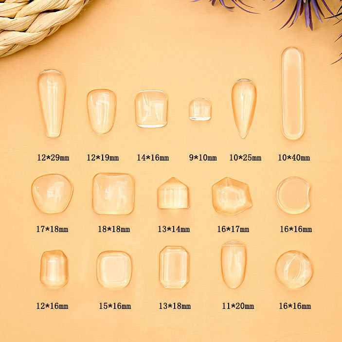 Time Gemstone Glass Patch Manicure Patch Transparent Nail Patch Glass Nail Patch Pendant Accessories Factory Direct Supply
