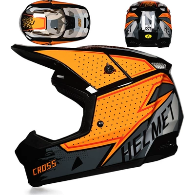 Helmet Goggles Downhill Mountain | Motorcycle Safety Supplies - orange-dot-s