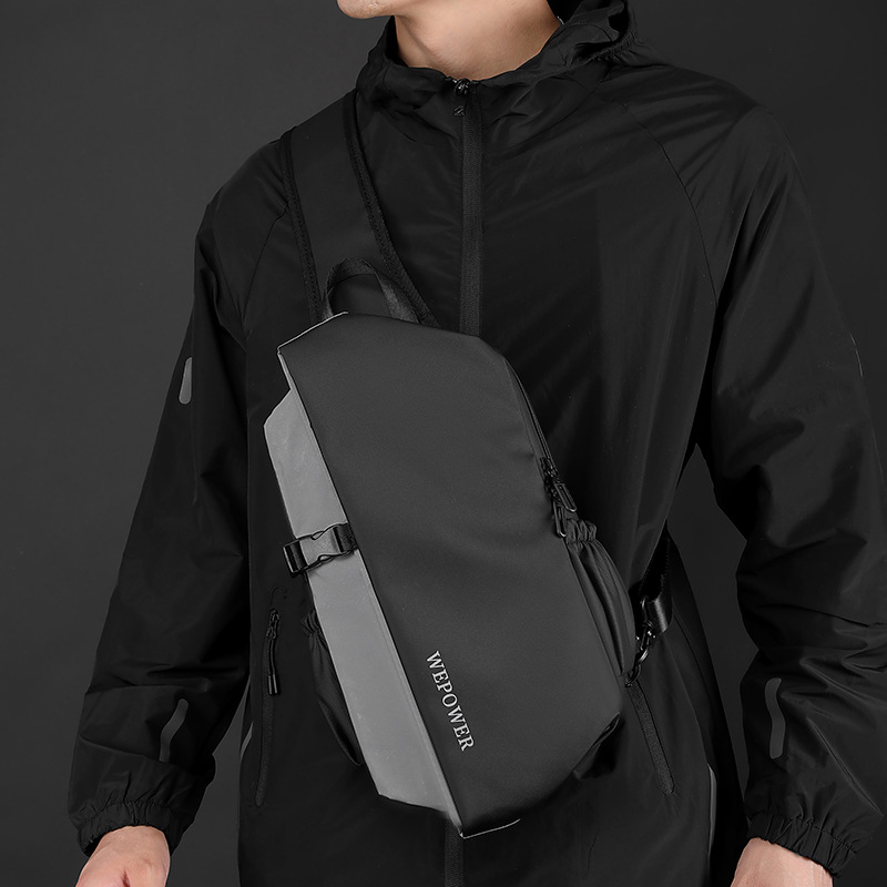 WEPOWER nuevo tipo de bolso de hombro para hombres, bolso coreano de gran capacidad, bolso de pecho fresco, banda reflectante de seguridad, bolso de viaje inclinado