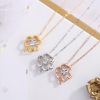 Smart Necklace 18k rose Diamonds Pendant Beating heart Au750 Rose Gold Simplicity Choker Ladies