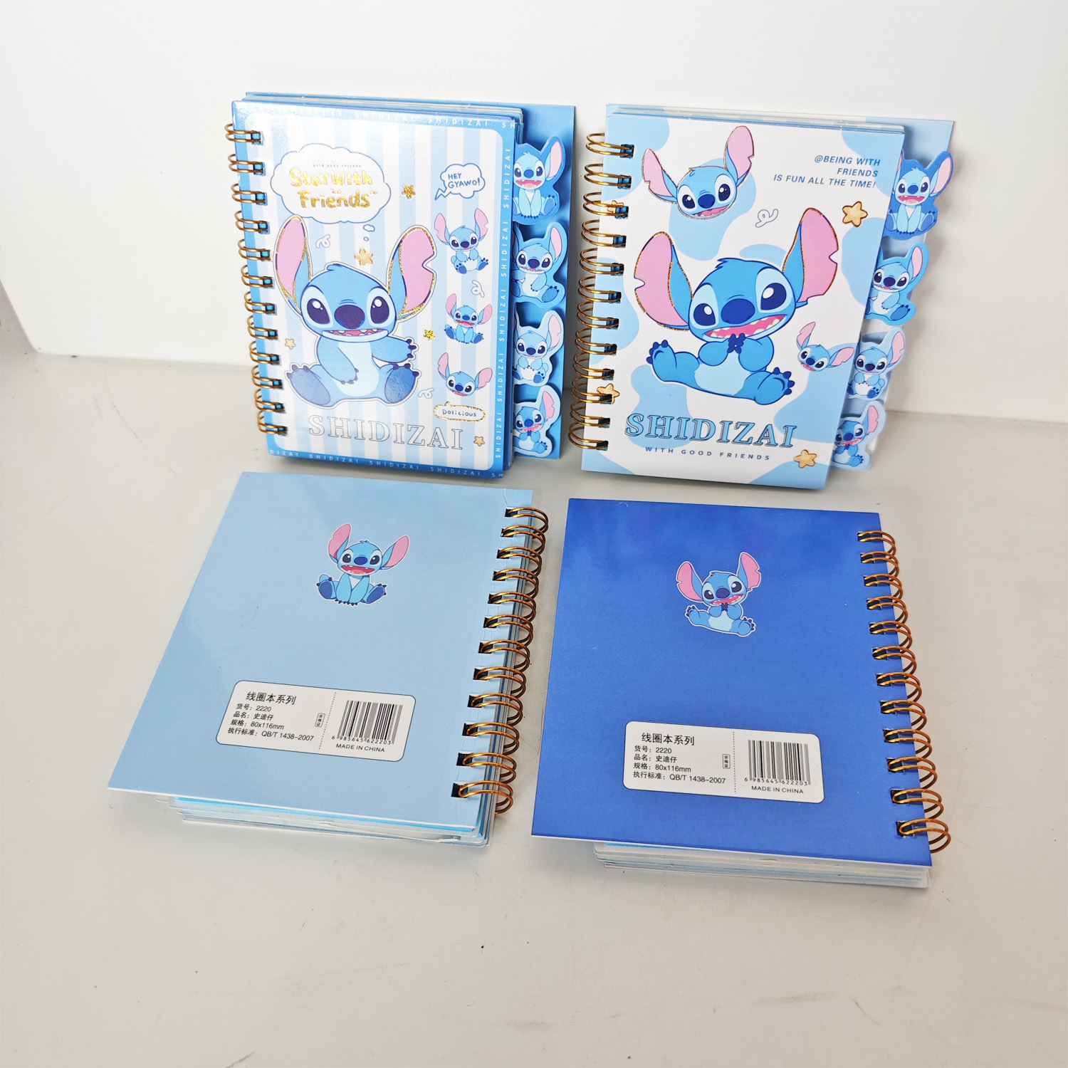 Creativo nuevo libro de círculo de línea Stitch de dibujos animados de alto valor Stitch libro de cuentas portátil para estudiantes al por mayor