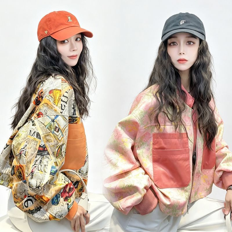 2026 Autumn New Collection: Retro Print, Unique Design, Trendy, Loose-Fit, Casual Cardigan Jacket for Women