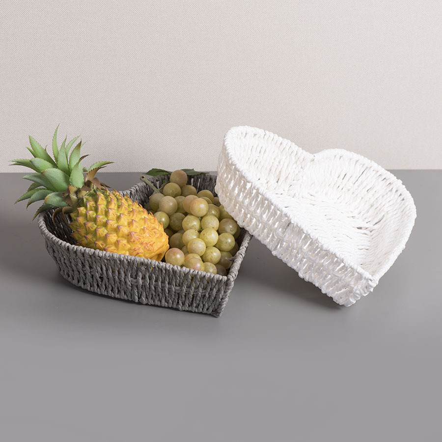 Cesta de almacenamiento tejida con cuerda de papel, mesa de centro, marco de artículos diversos de escritorio, bocadillos, almacenamiento de juguetes, bandeja de frutas, canasta de almacenamiento, canasta de almacenamiento de acabado