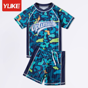 Children's Swimwear Boys Split Boys Swimming Trunks Big Kids Teenagers Swimming Suit New Hot Spring Set Equipment Wholesale
