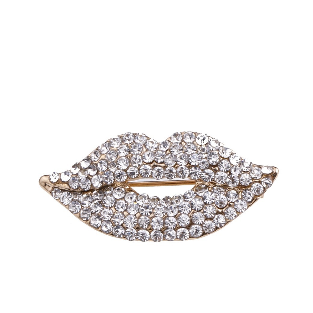 Broche elegante de gama alta de las mujeres nicho diseño suéter traje cardigan abrigo pin broche de diamantes incrustados
