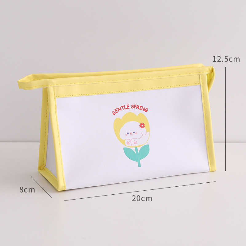 Caja de lápiz a cuadros de tablero de dibujos animados lindo simple bolsa de almacenamiento de gran capacidad para estudiantes bolsa de cosméticos de viaje portátil al por mayor