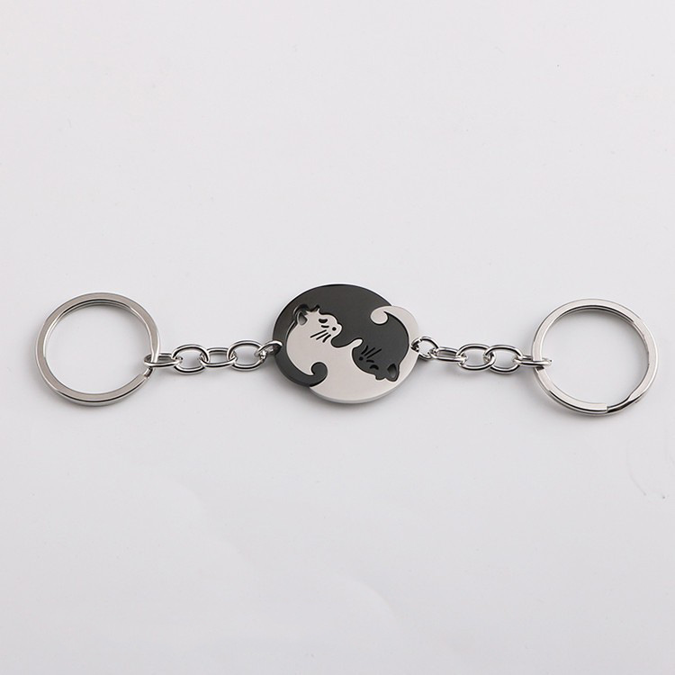 17g Weight Bag Pendant, Keychain Classification 2 Pieces Bag Cat Bag Pendant Keychain Metal Couple Cute Bag Pendant Keychain