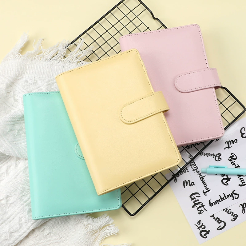 Блокнот для бухгалтерии Macaron A6PU с кожаными страницами, креативный бюджетный планировщик денежных средств, финансовый справочник