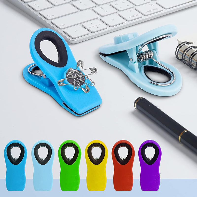 Simple refrigerator magnetic sealing clip, household snack antiseptic and fresh-keeping sealing clip, creative message sticker magnetic clip