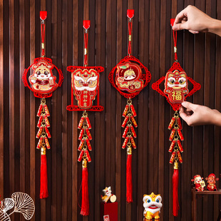 2025 Year of the Snake New Year's Day Housewarming Dragon Head Firecracker Pendant Spring Festival Living Room Decoration New Year's Blessing Hanging Decoration Supplies