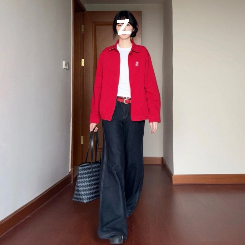 红色棒球服夹克外套女早初秋季2025新款漂亮的巨好看潮流休闲上衣|undefined