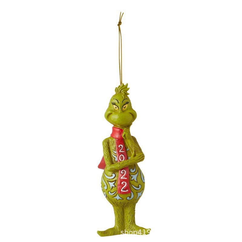 2023 nuevos productos monstruos de pelo verde decoración de Navidad colgante de dibujos animados colgante de árbol de Navidad decoración interior de automóviles de Navidad image 17