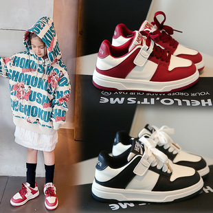 Girls' sneaker 2023 Autumn New Boys' leather non-slip sneakers campus children's casual Western running shoes