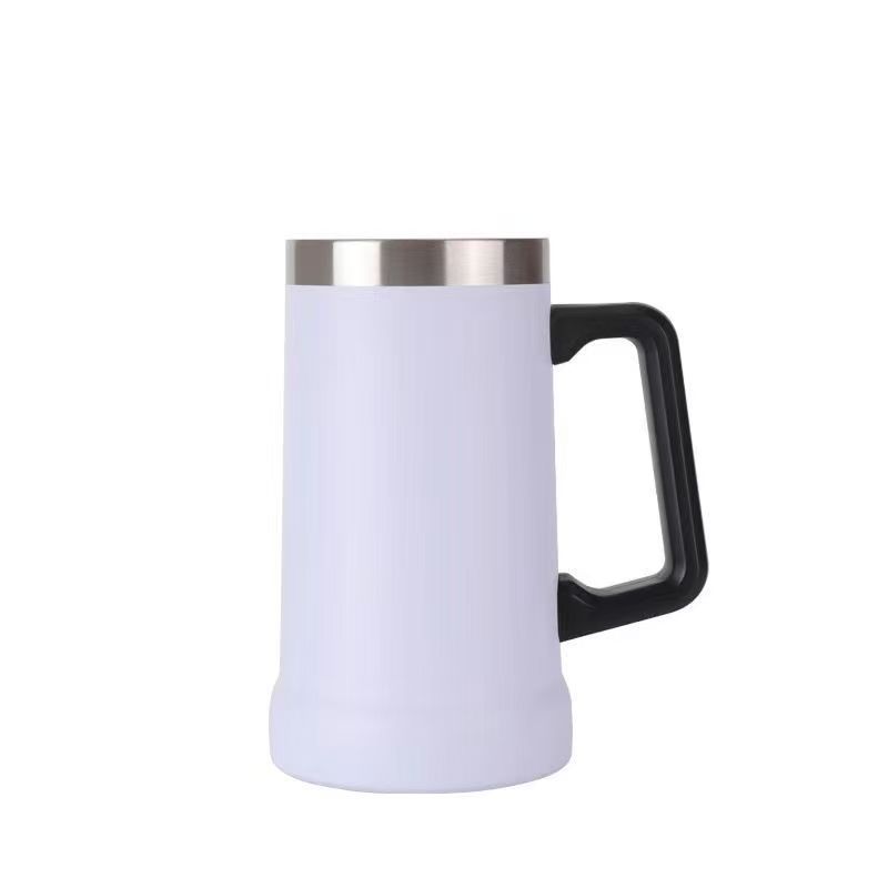 Insulated Stainless Steel Beer Mug With Handle, Large Capacity_voghion.com
