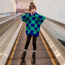 女童洋气毛衣2024秋冬新款儿童韩版加绒加厚线衫中大童保暖冬装潮