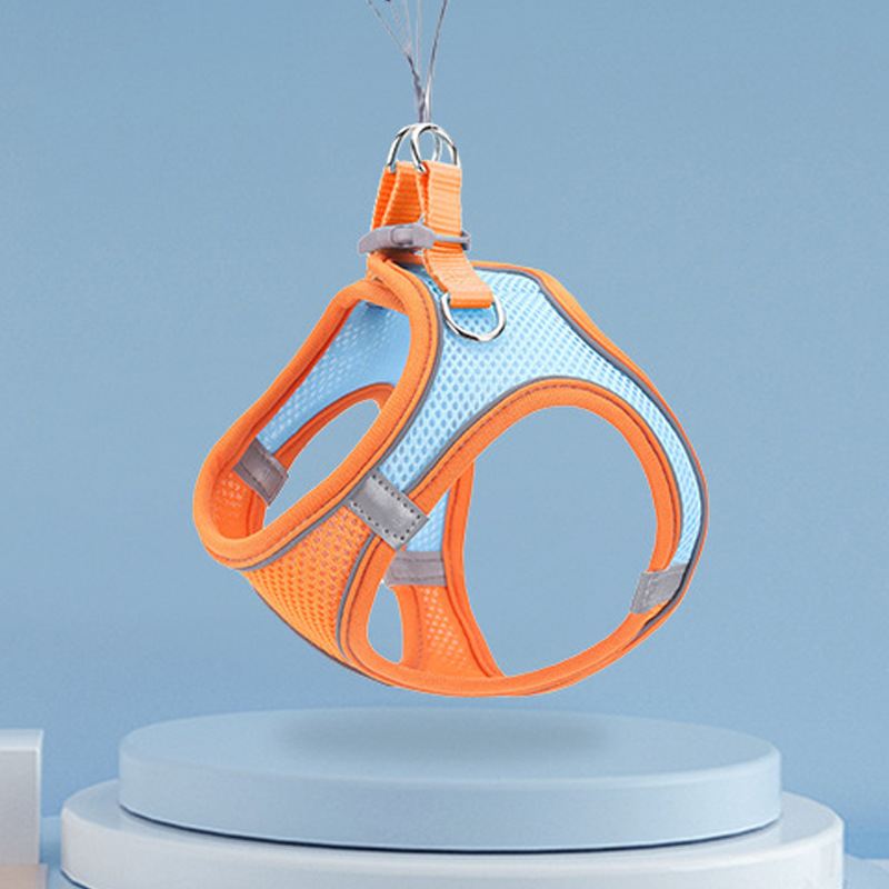 Suministros para mascotas transfronterizos correa para mascotas gato perro correa para el pecho Estilo Chaleco transpirable reflexivo perro caminando cuerda