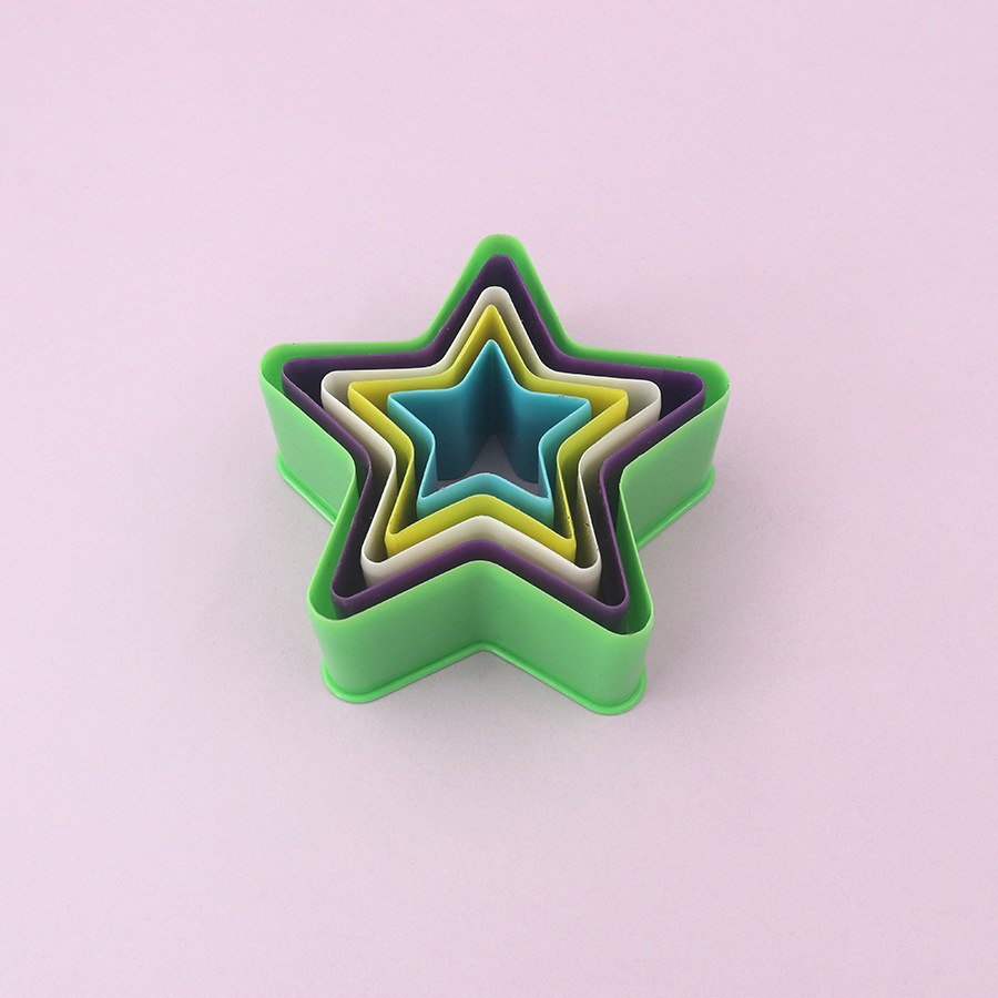 Suministro directo de fábrica amor estrella de cinco puntas ronda cuadrado fruta corte cocina hornear decoración nueva figura geométrica
