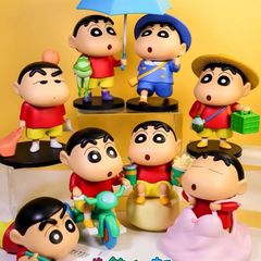 蜡笔小新日常3盲盒手办潮玩公仔周边卡通书桌面摆件生日礼物玩偶
