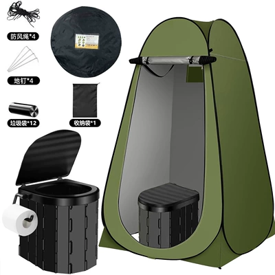 Shower Cage with Top Avtomobil dam çadırları - military-green-toilet-with-hook-120120190cm