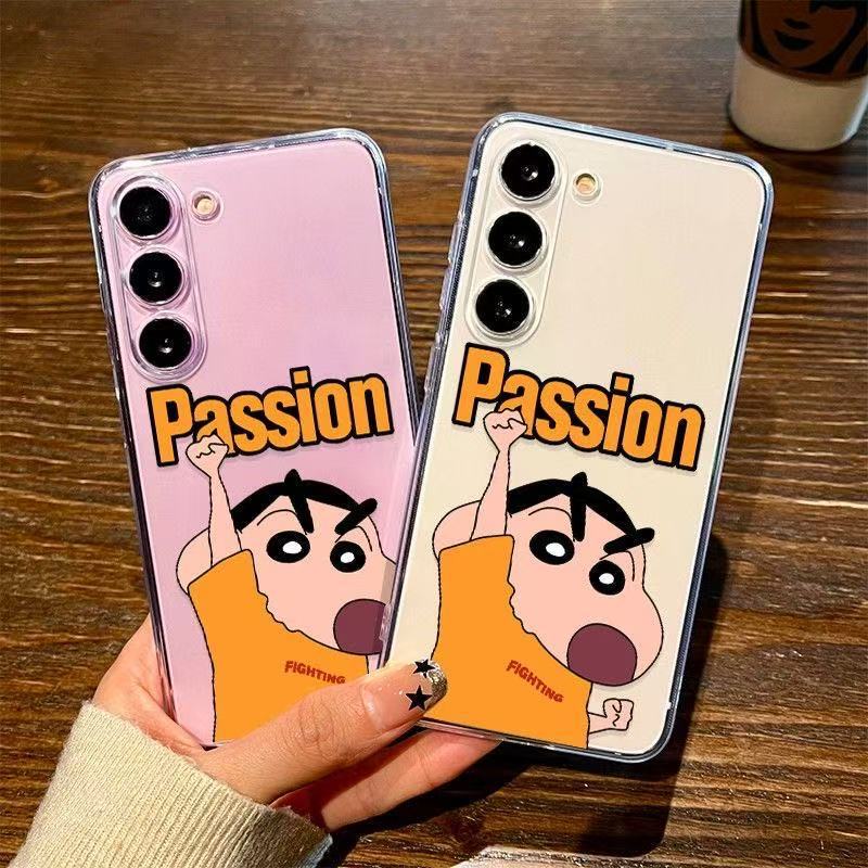 Passion Crayon Shin-chan phone case for Samsung S26, Galaxy S25, transparent 24 Ultra, creative design Passion Crayon Shin-chan phone case for Samsung S26, Galaxy S25, transparent 24 Ultra, creative design