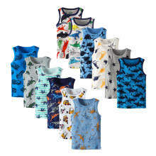 美国童装批发儿童背心100%纯棉男童全棉女宝宝针织背心上衣欧美风