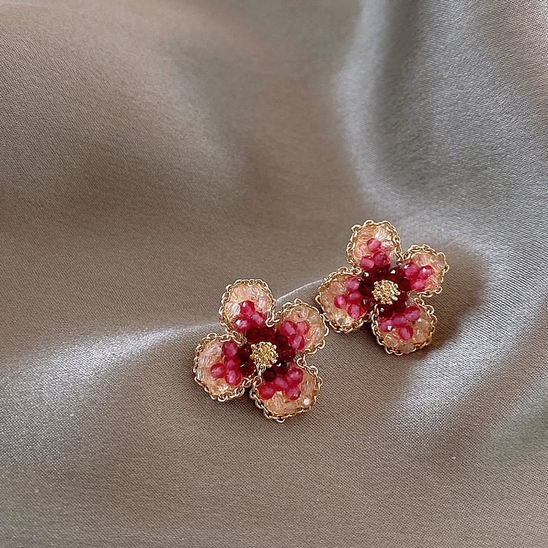 Sweet Heart Shape Wings Bow Knot Copper Plating Inlay Artificial Pearls Artificial Diamond Hoop Earr