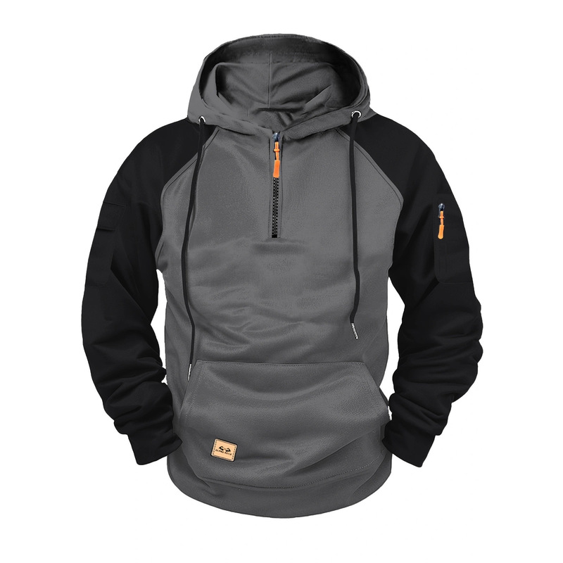 European and American Cross-Border Men's Sweatshirt Autumn and Winter Zipper Sports Hoodie Arm Pocket Top Casual Versatile Sweatshirt European and American Cross-Border Men's Sweatshirt Autumn and Winter Zipper Sports Hoodie Arm Pocket Top Casual Versatile Sweatshirt