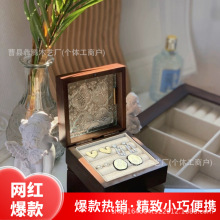 轻奢实木首饰盒便携小巧收纳盒耳环耳钉戒指珠宝盒复古拍照道具盒