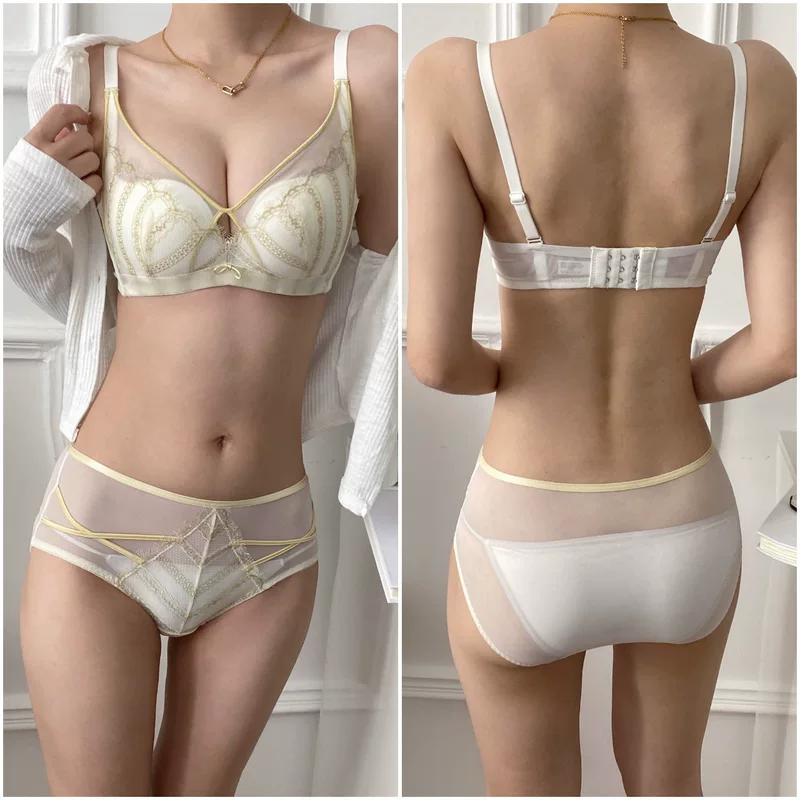 Sexy underwear, supporting push up bra, lace wireless bra, french style, beautiful back