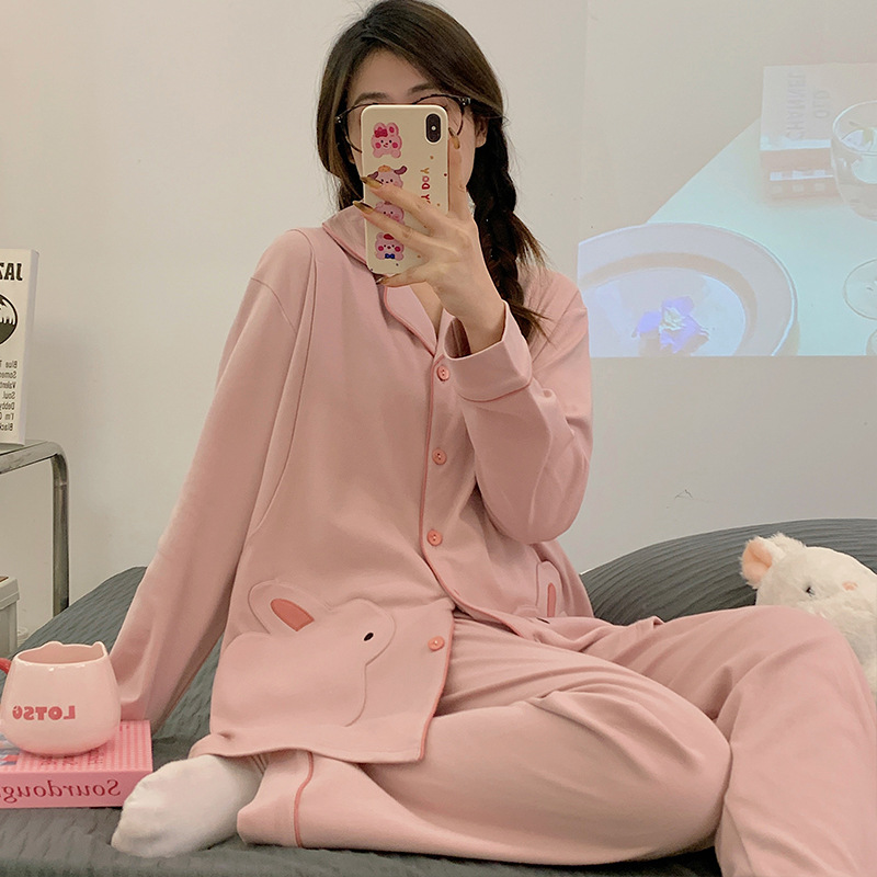 여름 산후복, 순면, 산후 얇은 산모 수유 잠옷, 봄 여름 가정복, 땀흡수복