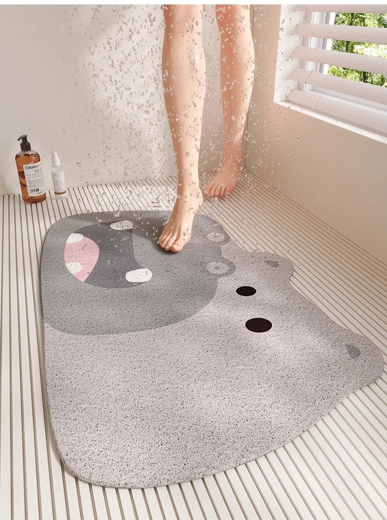 Bathroom Silk Ring Floor Mat Non-Slip Anti-Drop-Resistant Floor Mat for Shower Room and Bath Special-Shaped Hollow Drain Floor Mat for Toilet