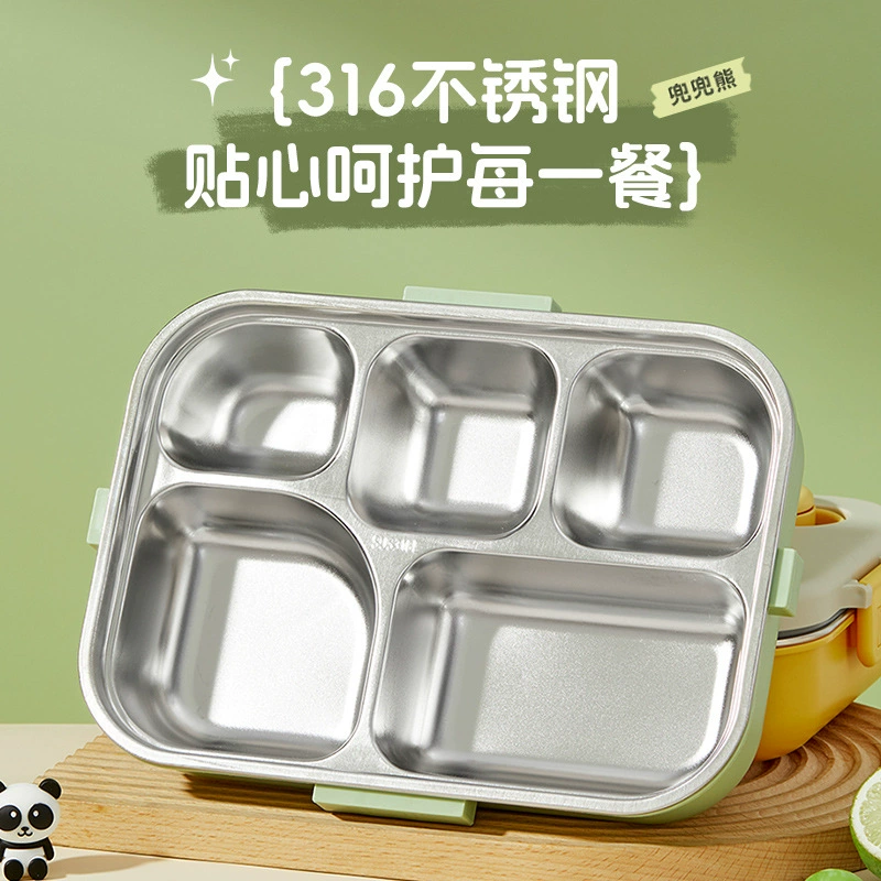 Thermos stainless steel, children's capacious double-layer lunch box for students