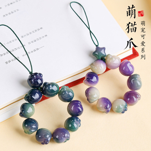 Carved Bodhi Cat Claw Hand-twisted Bracelet Bodhi Cat Claw Mobile Phone Chain Accessories Bag Pendant High-end Car Pendant