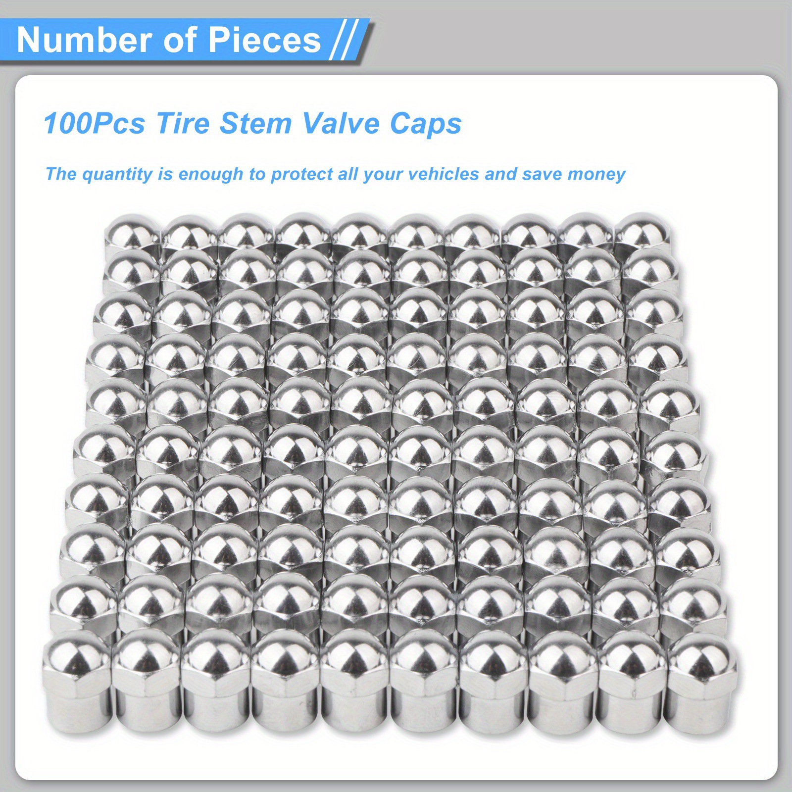 Plastic Valve Cap Car Tire Valve Cover Hexagonal Chrome-Plated Dust Cap with Gasket Abs Valve Cap Universal