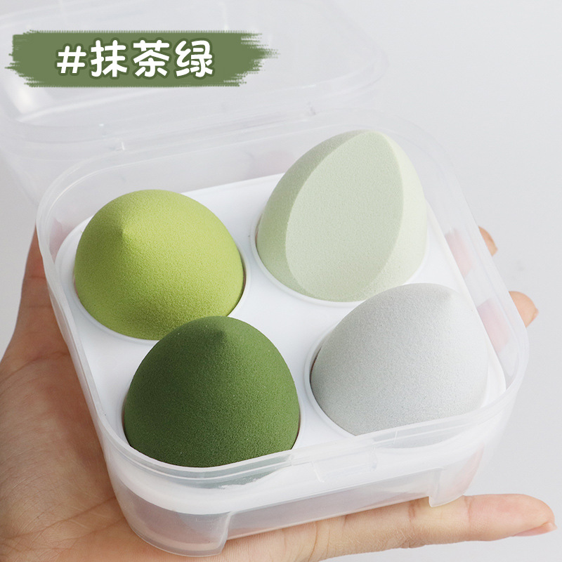 Huevo de belleza al por mayor Juego de 4 cajas Puff Super suave sin polvo Maquillaje Esponja Huevo Maquillaje Huevo Herramientas de belleza
