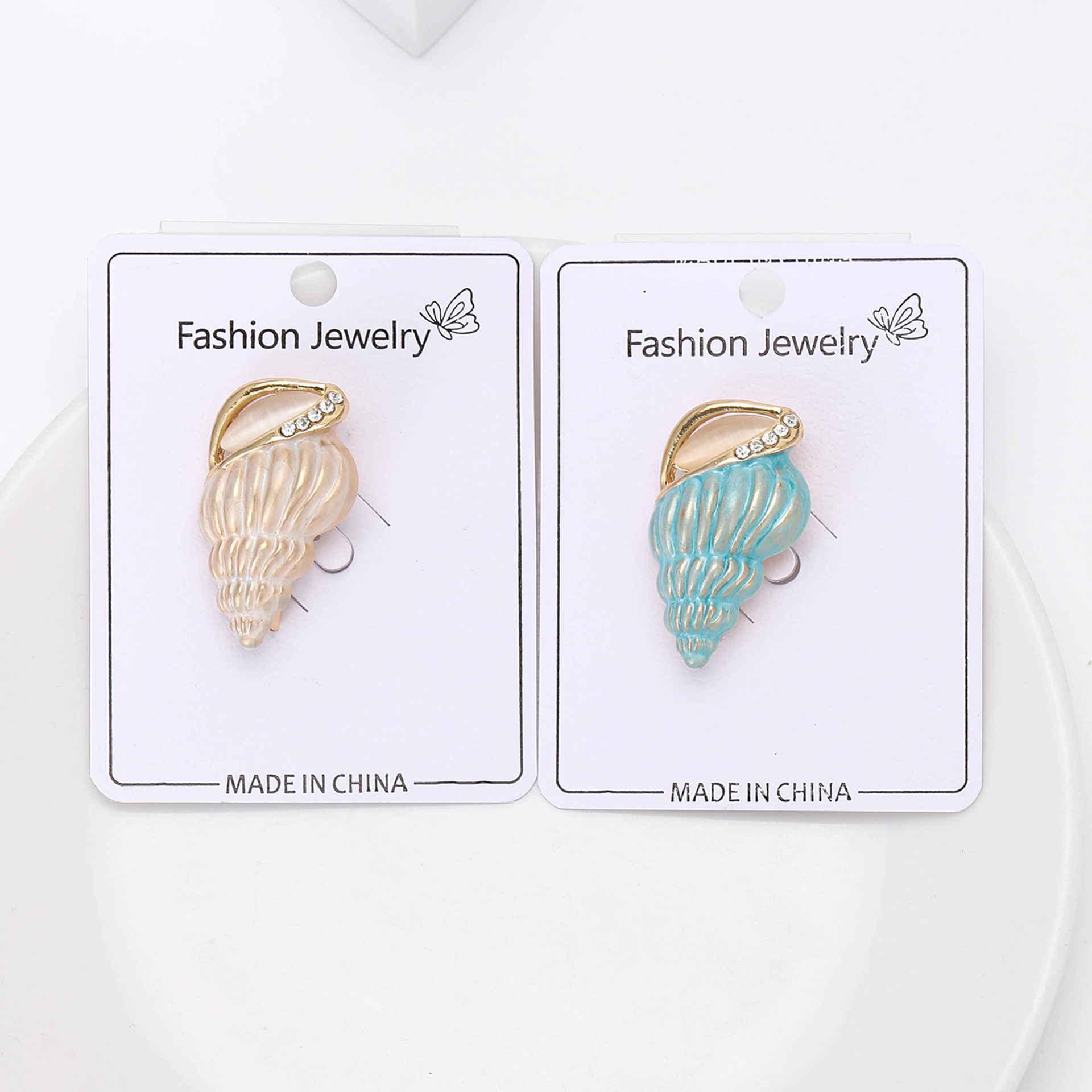 Cross-border New Creative Alloy Enamel Conch Brooch Exquisite Fashion Women's Suit Cardigan Corsage Jewelry Pin