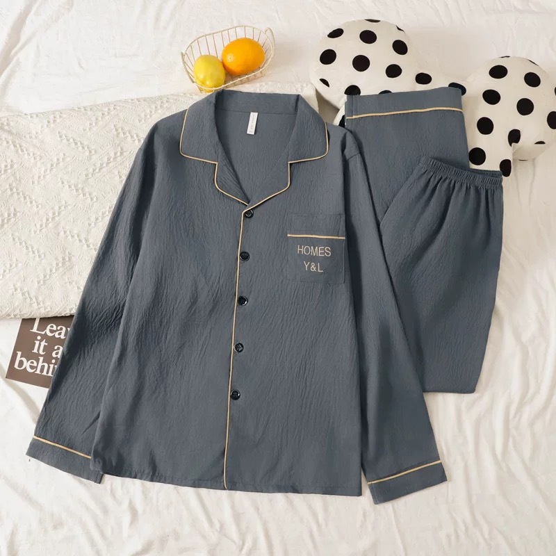 New Cloud Cotton Pajamas for Men, Spring, Autumn, and Winter, Long-Sleeve, Thin, Plus-Size, Loose Home Wear Set, Cardigan Set
