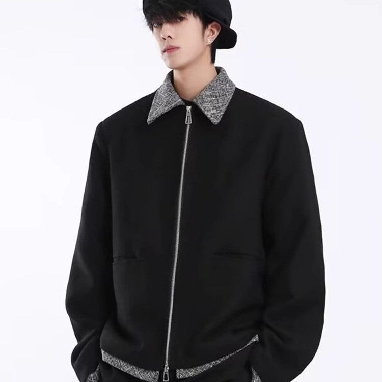 BOYUE Silk Leap Korean High-Sense Little Fragrant Chaqueta retro casual para hombres y mujeres de la marca de moda callejera