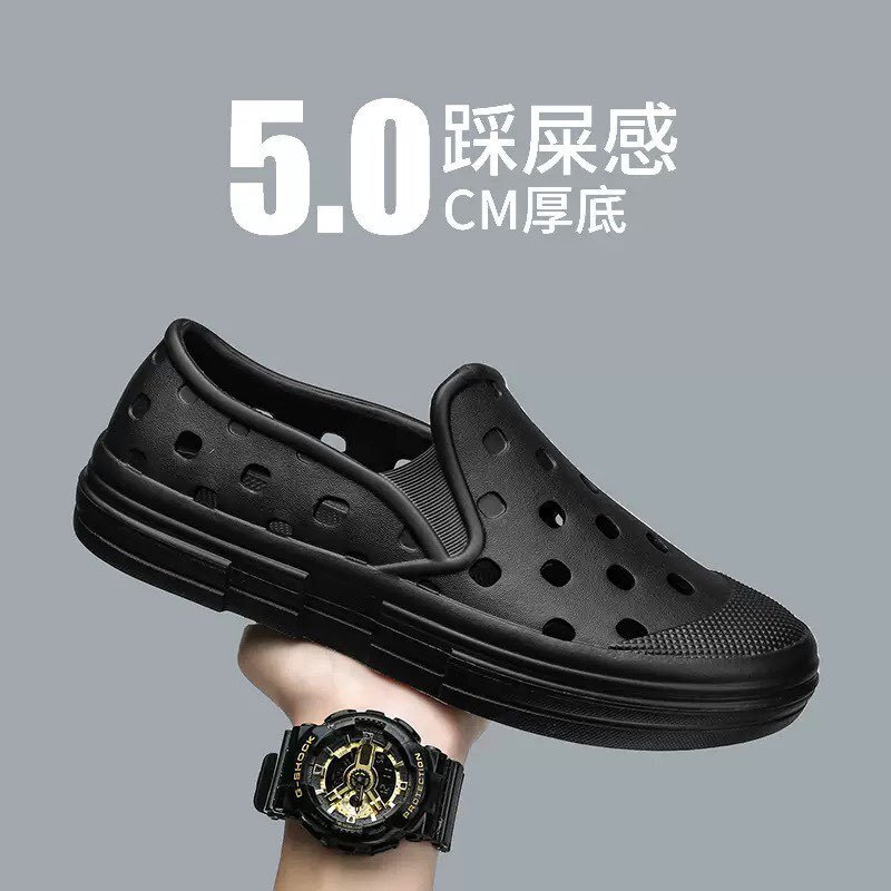 Wholesale Men's Clogs, One-Piece High-End Eva, Trendy and Fashionable Hollow Flats Shoes and Sandals for Driving