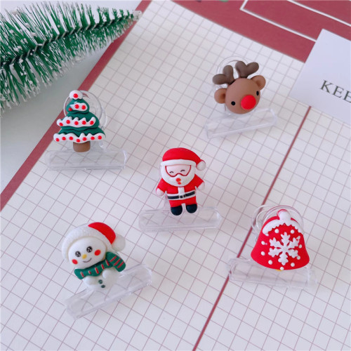 Christmas Tail Clip Exam Paper Ticket Paper Document Storage Snowman Reindeer Notebook Office Stationery Cross-border 
