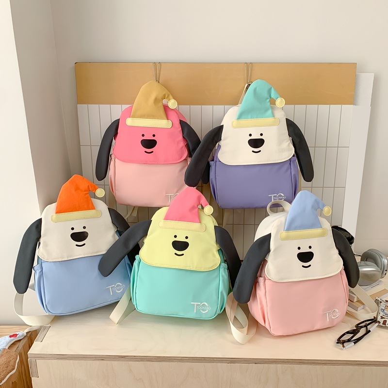 Caricatura lindo sombrero bebé mochila de color extranjero mochila para niños y niñas 2026 nueva mochila infantil transfronteriza